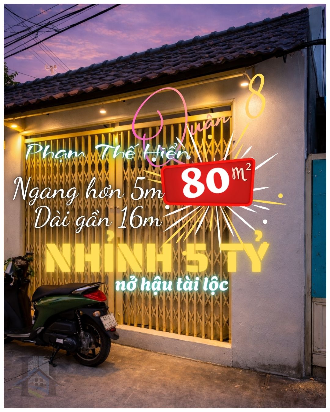 NHÀ NỞ HẬU Q.8, 80m², NHỈNH 5 TỶ , HẺM 4m, ĐANG CÓ DÒNG TIỀN 0918846608
